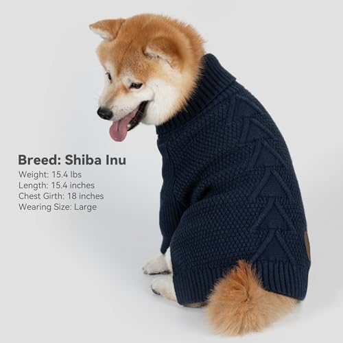 Dog Sweater Long Sleeve Warm Knit Sweaters for Giant Breed Dogs Boy (1# Navy / XXXX-Large)
