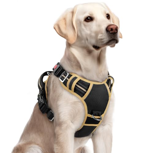 Dog Harness for Large (Black & Khaki / Large)