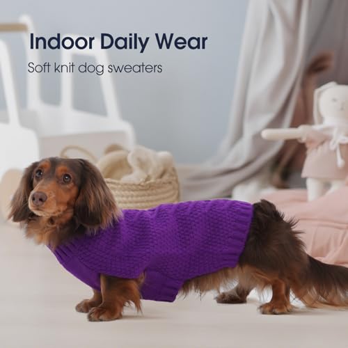 Dog Sweaters for Small Dogs (Medium(Chest:17.3 in) / Purple)