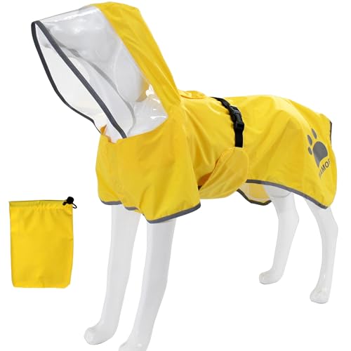 Dog Raincoat Waterproof (Yellow / 3X-Large(77-94lb))