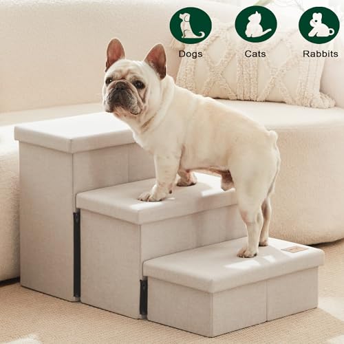 Dog Stairs for High Bed (Beige / 29.5" X 17" X 17.7" H)