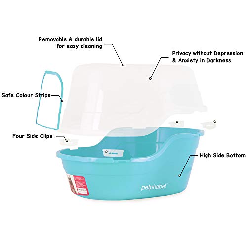 Jumbo Hooded Cat Litter Box (Teal)