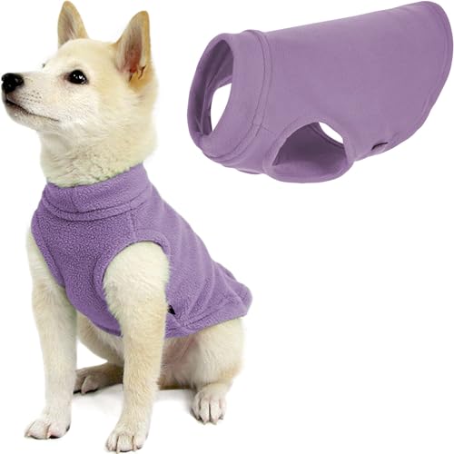 Stretch Fleece Vest Dog Sweater (Medium Length (11.5") / Lavender)