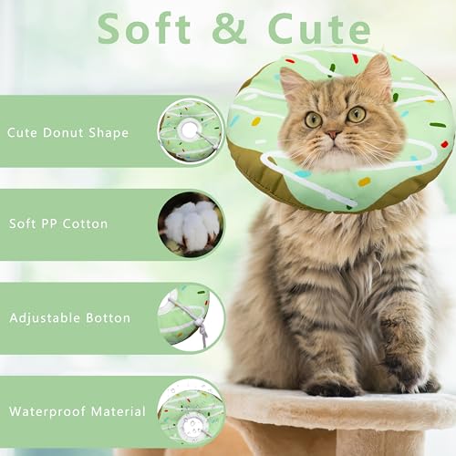 Cat Cone Collar Soft (Waterproof Green / Medium)