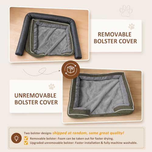 Waterproof Orthopedic Dog Bed for Medium Size Dog (30.0"L x 20.0"W x 7.0"Th / Dark Green)