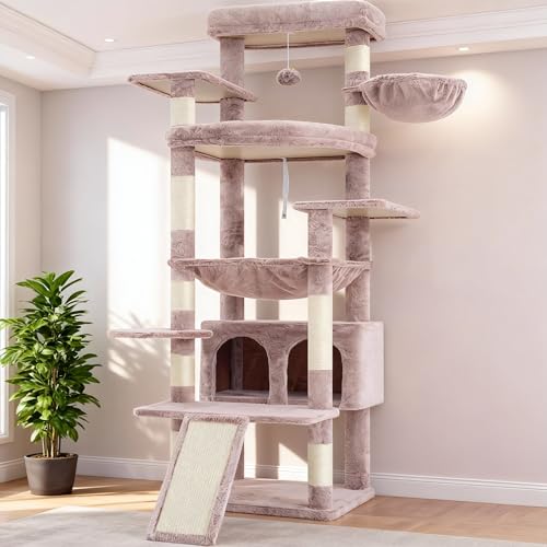 Tall Cat Tree for Large Cat (Rosy Brown / 80 inch)