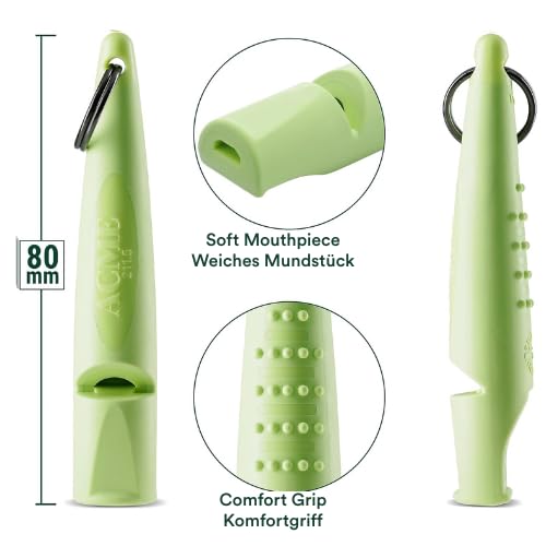 Alpha 210.5 Professional Dog Training Whistle with Lanyard. Enhanced Ergonomic Grip. BPA (Lime Green/Black)