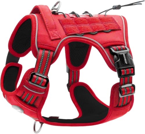 Dog Harness for Small Medium Dogs (Red / S(Neck:14-21",Chest:20-31"),18-35 lbs)