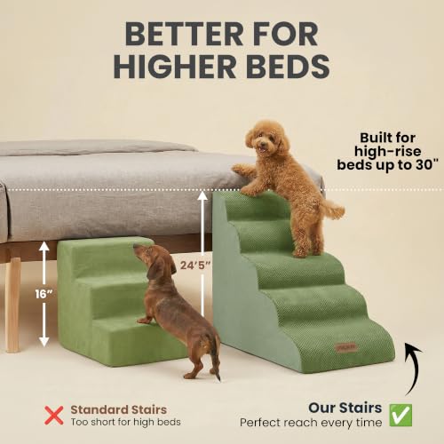 Dog Stairs for High Beds (Sage Green / Stairs 24.5"H)