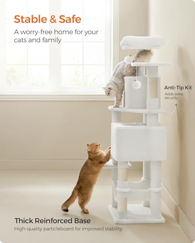 Cat Tree 59.5 (59.5 Inches / Cream White)