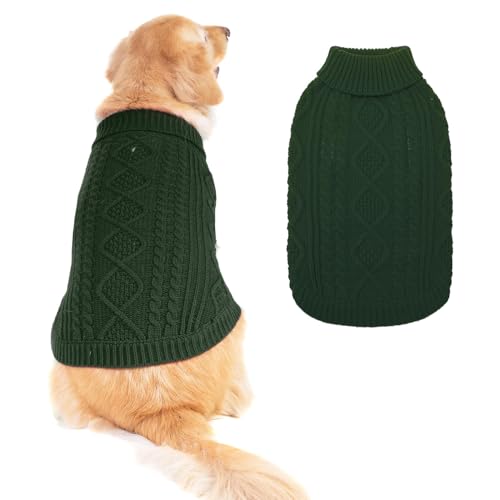 Dog Sweater for Medium Large Dogs (DarkGreen / Medium/Large)