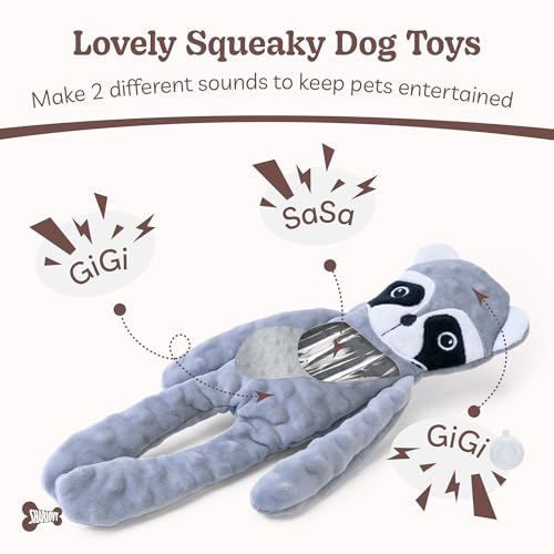 No Stuffing Dog Toys Squeaky for Large Dogs (For Small Breed / 1 Pack - Raccoon)