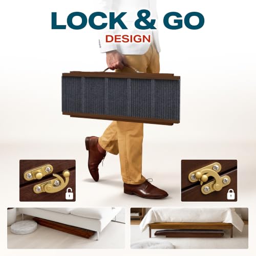 Adjustable Dog Ramp for Bed (Brown / 34" Long x 12.6" Walking Space)