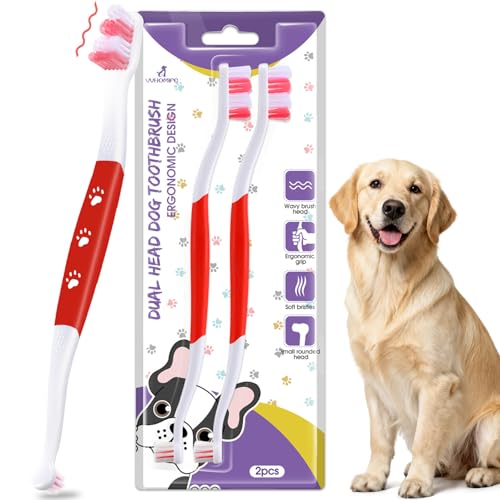 Dog Toothbrush (Red / 1 Count (Pack of 2))