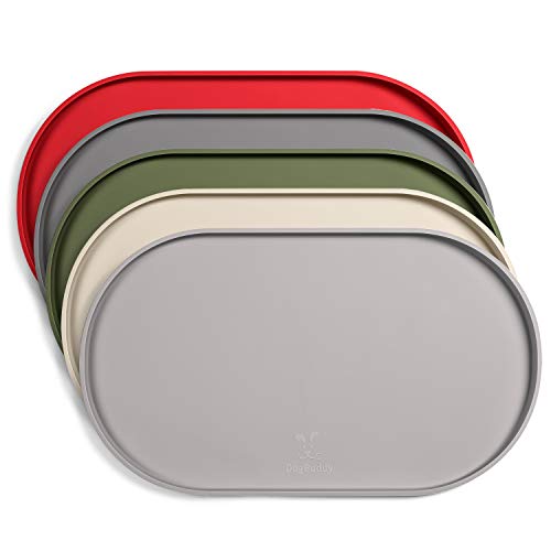 Dog Food Mat Waterproof Dog Bowl Mat (24x14 Inch (Pack of 1) / Dove)
