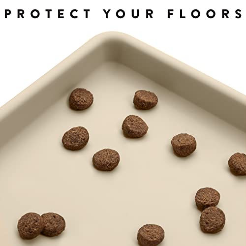 Premium Cat Food Mat (L: 24" x 14" / Sand)