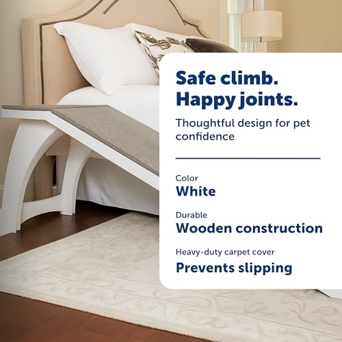 CozyUp Wooden Pet Bed Ramp (White / Ramp)