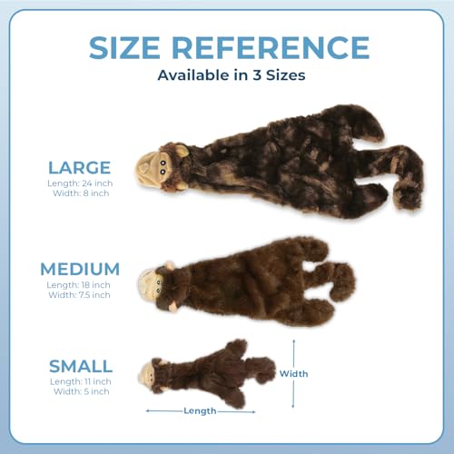 2-in-1 Stuffless Squeaky Dog Toy - Monkey&Squirrel, Small (Multicolor/Monkey & Squirrel / Small)