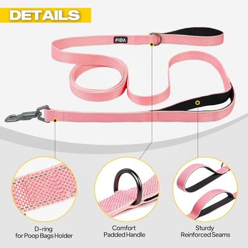 10 FT Heavy Duty Dog Leash (10 Feet (Pack of 1) / Pink)