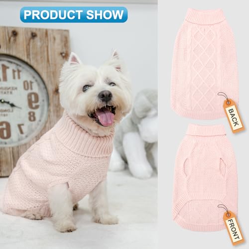 Turtleneck Dog Sweater (X-Small / Rosy)