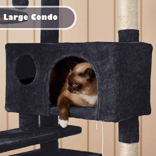 54in Cat Tree Tower (Black / 54in)