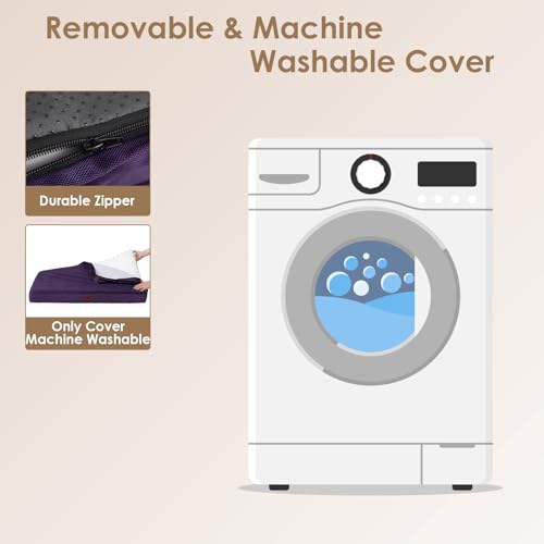 Orthopedic Dog Bed Extra Large with Removable Washable Cover (44*32*3.5 inches / Purple)
