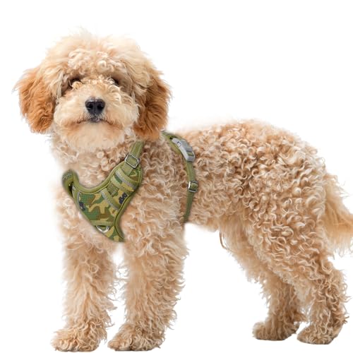 Dog Harness for Small Sized Dog No Pull Dog Vest ID Tag Pocket (Camo / X-Small)