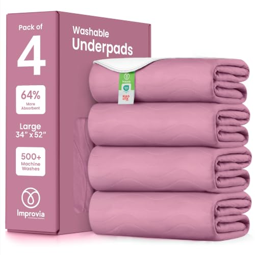 Washable Underpads (Pink / 34"x52" (Pack of 4))