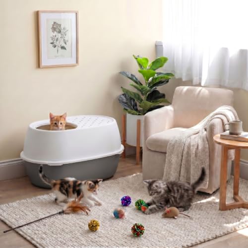 XX Large Top Entry Cat Litter Box (XXL Enclosed / Gray)