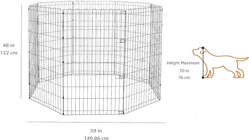 Foldable Octagonal Metal Exercise Dog Playpen (Without door)