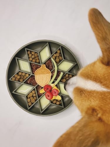 Slow Feeder Dog Bowl (Camo Green)