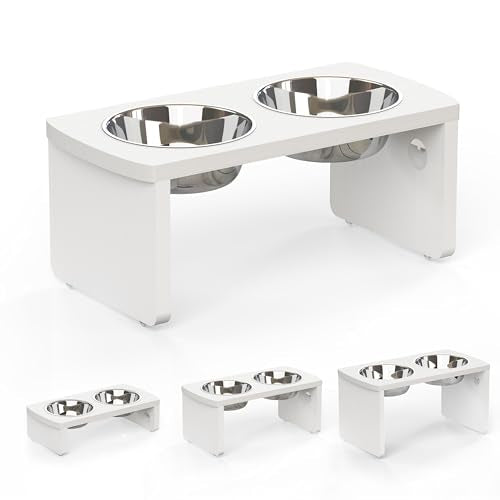 Elevated Dog Bowls (White / Medium: 7'' Tall-40oz Bowl)