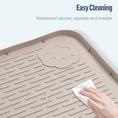 Pee Pad Holder for Dogs 34''x22'' Silicone Puppy Pee Pad Tray (Khaki)