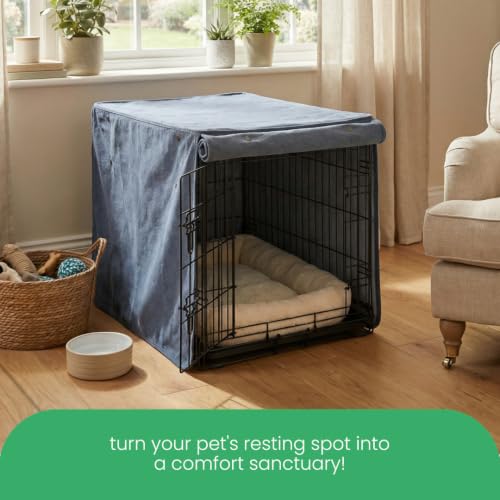 Dark Blue Dog Crate Cover (Dragonstone / 48.0"L x 30.0"W x 33.0"H)