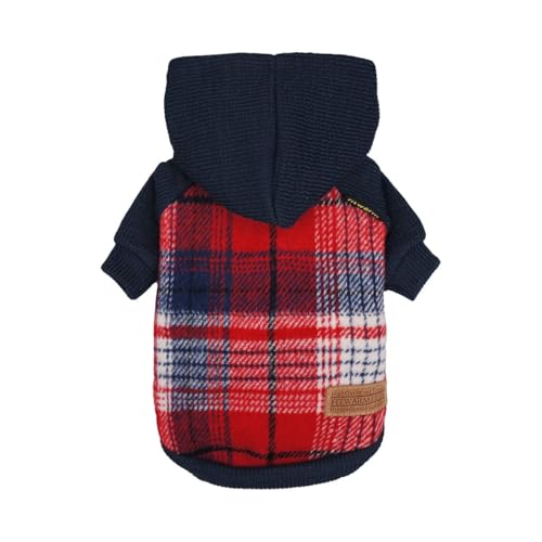 Tartan Plaid Dog Hoodie (XX-Large / Red)