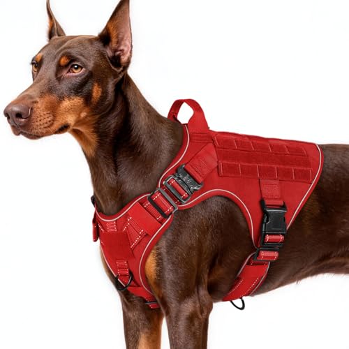 Tactical Dog Harness for Large (Red Reflex / Large)