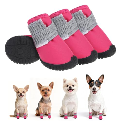 Dog Shoes Small Size Dogs (Pink,Knit Fabric / #1)
