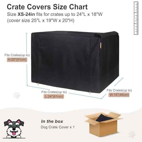 24 Inch Dog Crate Cover with Mesh (24.0"L x 18.0"W x 20.0"H / Black)