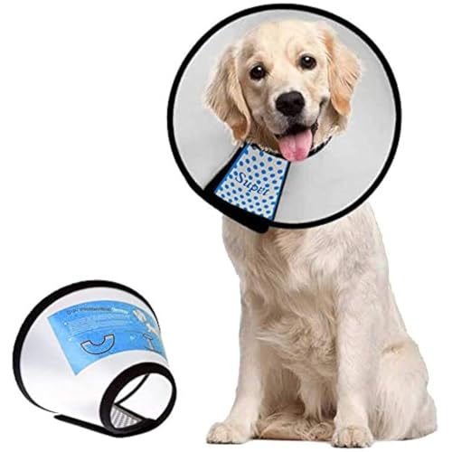 Dog Cone Collar Adjustable After Surgery (White / S(Neck: 11.5~12.6"))
