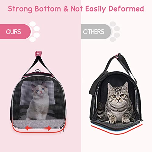 Soft Cat Carrier for Cats up to 20 Lbs (Pink / 17.7"L x 12.0"W x 12.5"H)