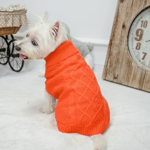 Turtleneck Dog Sweater (Small / Orange)