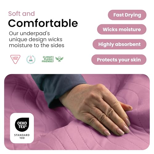 Washable Underpads (Pink / 34"x36" (Pack of 4))