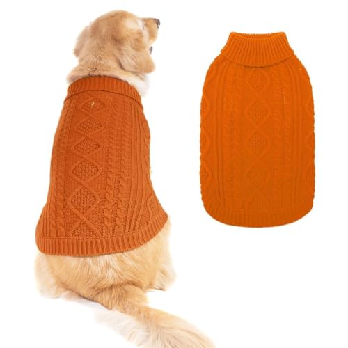 Dog Sweater for Large Dogs (Orange / Large)