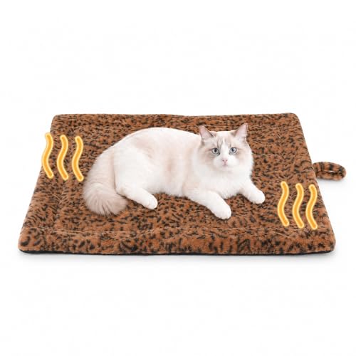 Self Warming Cat Pad for Cats and Small Dogs (22 x 18 inch / Brown/Black)
