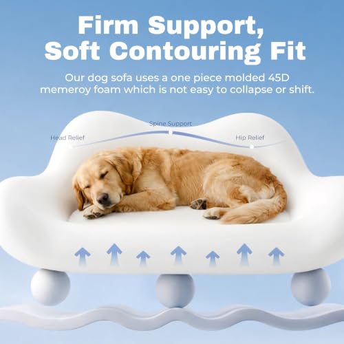 45D Orthopedic Memory Foam Dog Bed Sofa (Light Brown)