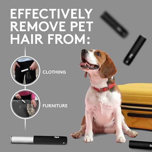 Classic Black Retractable Mini Lint Roller with 90 Extra Sticky Sheets (Black)