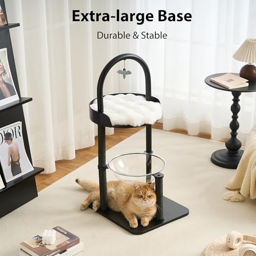 34" Modern Cat Tree Furniture for Indoor Small & Medium Cats (Classic Black-34")