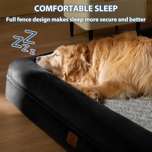 XXL Extra Large Orthopedic for Senior Dog BedComfy Sleeping (Black / XX-L (45x35x7in))
