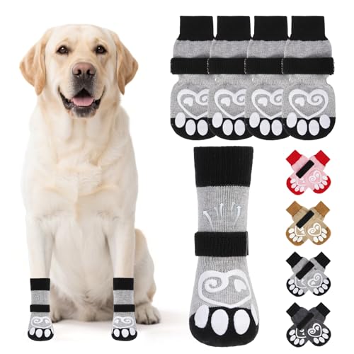 Dog Socks for Hot (Light Grey / Large (4 Pack))