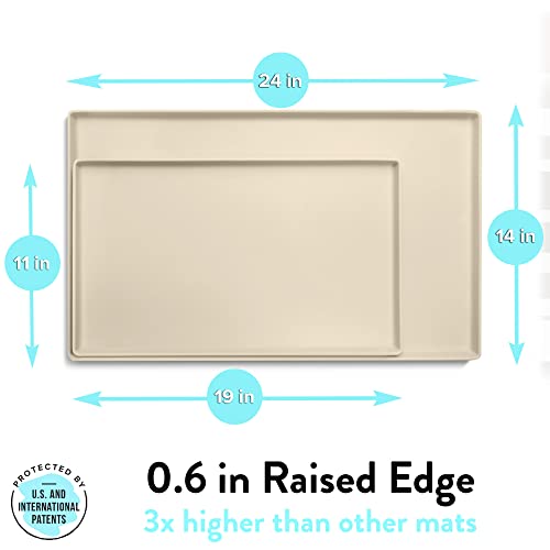 Premium Cat Food Mat (L: 24" x 14" / Sand)
